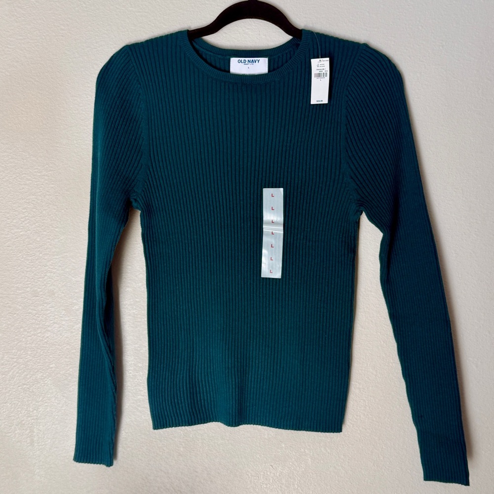 Old Navy SoSoft Ribbed Crewneck Sweater - Teal Green